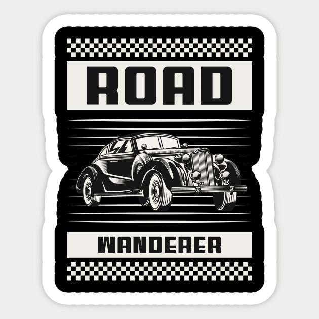 Road Wanderer Sticker by HustleHardStore